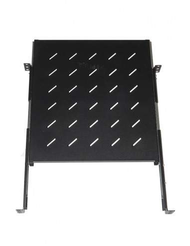 Ripiano Universale Per Armadio Rack Estraibile Su Binari Telescopici 1 Unita' Nero 550Mm.