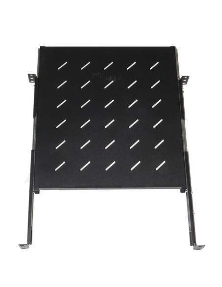 Ripiano Universale Per Armadio Rack Estraibile Su Binari Telescopici 1 Unita' Nero 550Mm.