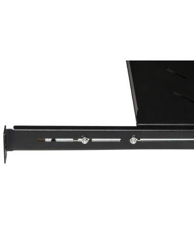 Ripiano Universale Per Armadio Rack Estraibile Su Binari Telescopici 1 Unita' Nero 550Mm.