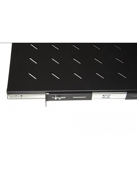 Ripiano Universale Per Armadio Rack Estraibile Su Binari Telescopici 1 Unita' Nero 650Mm.