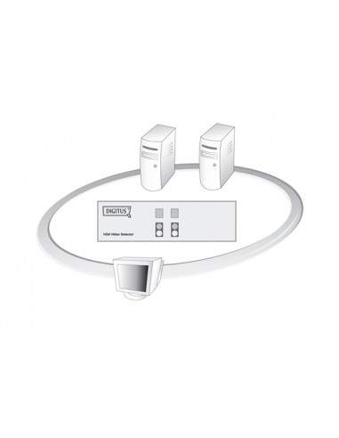 Switch Selettore Video Vga 15 Poli Femmina 2 Pc 1 Monitor Con Condivisione Audio