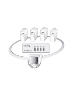 Switch Selettore Video Vga 15 Poli Femmina 4 Pc 1 Monitor 2