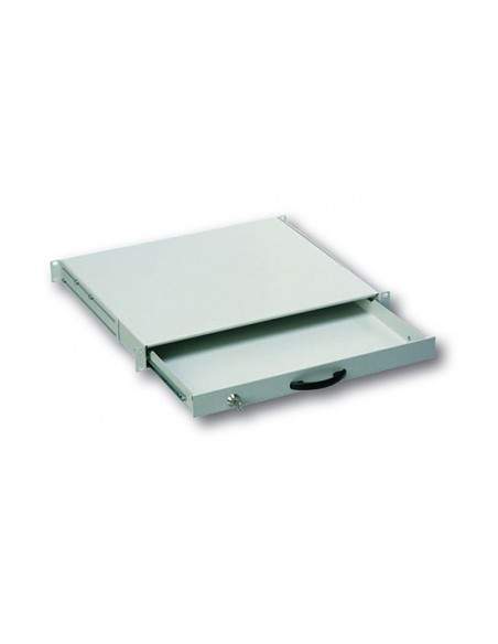 Cassetto Estraibile Con Maniglia E Chiusura A Chiave Per Armadi Rack 19" Misure Mm. 482X45X492 Colore Grigio Chiaro