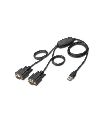 Cavo Adattatore Digitus Da Usb 2.0 A 2 Porte Seriali 9 Poli Rs232