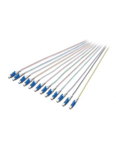 Set 12 Cavi Pigtail Fibra Ottica Colorati Connettori Lc Os2 09/125 Simplex