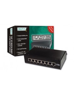 Mini Pannello Patch Con 8 Porte Schermate Cat. 5E Per Spazi Ridotti O Da Muro Cm 17X10,50