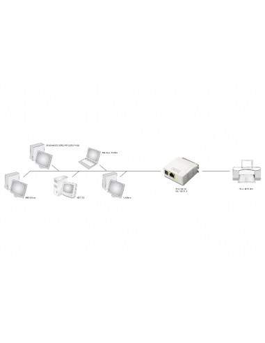 Print Server Di Rete Con Una Porta Rj45 10/100 Mbps Per Stampanti Centronics Parallele 36 Poli