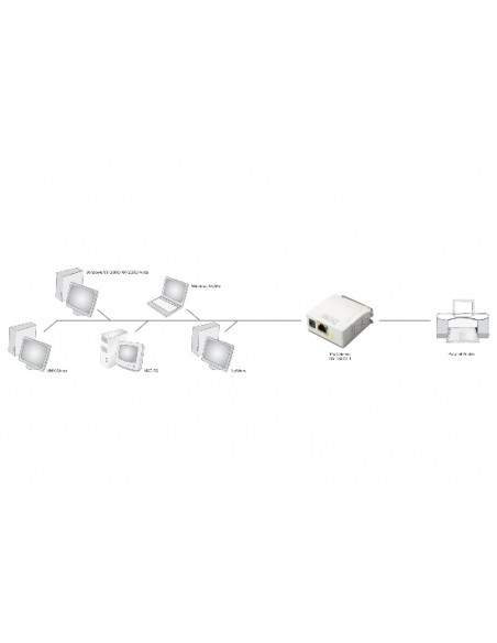Print Server Di Rete Con Una Porta Rj45 10/100 Mbps Per Stampanti Centronics Parallele 36 Poli