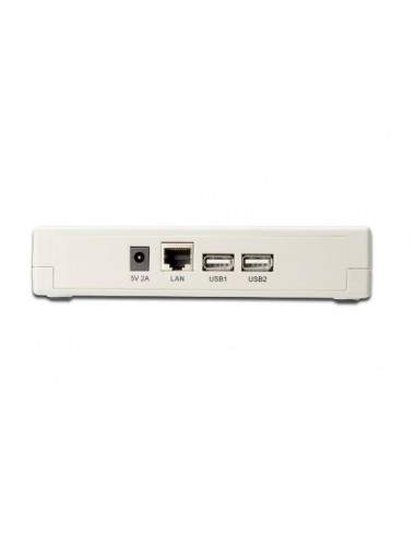 Print Server 10/100 Mbit Con 2 Porte Usb E 1 Porta 25 Poli Parallela
