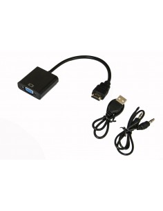 Adattatore Hdmi Maschio A Vga Femmina Con Audio 3,5 Mm E Alimentazione Usb