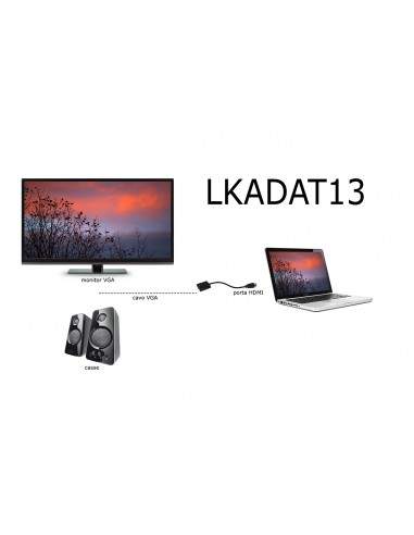 Adattatore Hdmi Maschio A Vga Femmina Con Audio 3,5 Mm E Alimentazione Usb