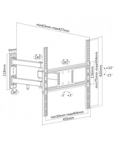 Staffa A Muro Supporto Tv 32-55" Led/Lcd Fino A 35 Kg A Tre Snodi 2