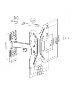 Braccio Supporto A Muro A 2 Snodi Per Schermi 23-42" Fino A 30 Kg 2