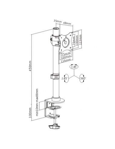Braccio Supporto Da Tavolo Con Morsa Per Video 13-27" Fino A 10 Kg Braccio Supporto Da Tavolo Con Morsa Per Video 13-27" Fino A 10 Kg