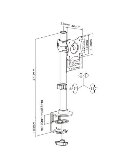 Braccio Supporto Da Tavolo Con Morsa Per Video 13-27" Fino A 10 Kg Braccio Supporto Da Tavolo Con Morsa Per Video 13-27" Fino A 10 Kg