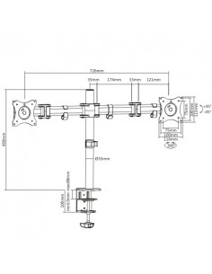 Braccio Supporto Da Tavolo Con Morsa Per 2 Monitor 13-27" Fino A 8 Kg A 3 Snodi 2