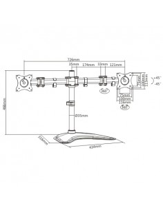 Braccio Supporto Da Tavolo Con Base Per 2 Monitor 13-27" Fino A 8 Kg A 3 Snodi 2