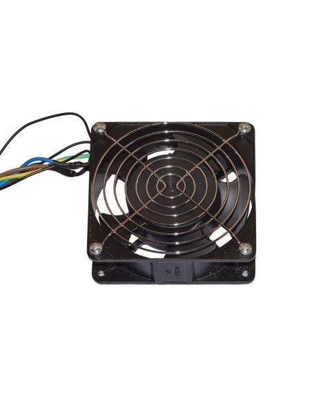 Ventola 120X120X38 220 Volt Colore Nero  Con Cavo Mt 2 Spina Italiana Con Griglia