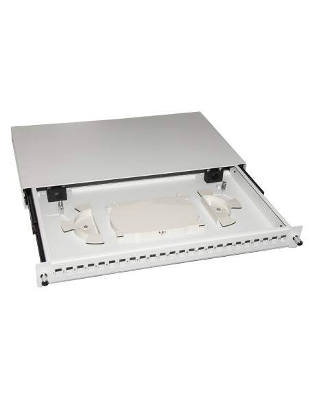 Cassetto Fibra Ottica 24 Porte Per Adattatori Lc Duplex 1 Unitaâ’ Per Installazione 19" Grigio