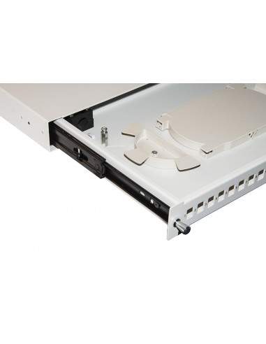 Cassetto Fibra Ottica 24 Porte Per Adattatori Lc Duplex 1 Unitaâ’ Per Installazione 19" Grigio