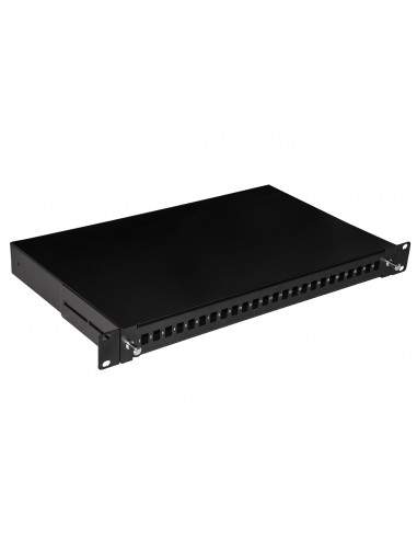 Cassetto Fibra Ottica 24 Porte Per Adattatori Lc Duplex 1 Unitaâ’ Per Installazione 19" Nero