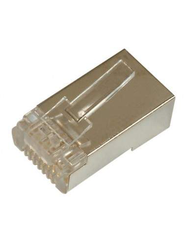 Connettore Plug 8 Poli Rj45 Cat.5E Schermato Per Cavi Rete Flessibili