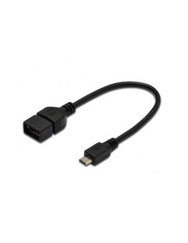 Cavo Adattatore Usb 2.0 Otg, Connettori Micro Usb "B" Maschio - Usb "A" Femmina, 20 Cm