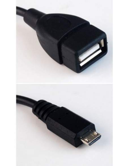 Cavo Adattatore Usb 2.0 Otg, Connettori Micro Usb "B" Maschio - Usb "A" Femmina, 20 Cm