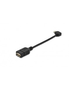 Cavo Adattatore Usb 2.0 Otg, Connettori Micro Usb "B" Maschio - Usb "A" Femmina, 15 Cm Con Connettore 90 Gradi 2
