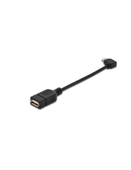 Cavo Adattatore Usb 2.0 Otg, Connettori Micro Usb "B" Maschio - Usb "A" Femmina, 15 Cm Con Connettore 90 Gradi