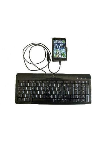 Cavo Adattatore Usb 2.0 Otg, Connettori Micro Usb "B" Maschio - Usb "A" Femmina, 15 Cm Con Connettore 90 Gradi