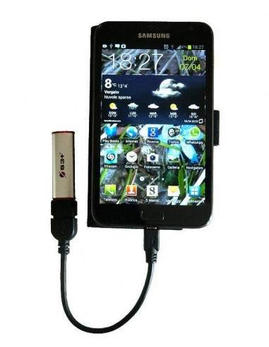 Cavo Adattatore Usb 2.0 Otg, Connettori Micro Usb "B" Maschio - Usb "A" Femmina, 15 Cm Con Connettore 90 Gradi