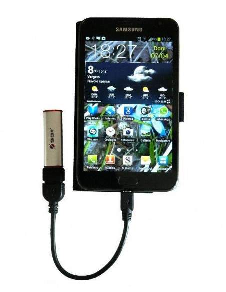 Cavo Adattatore Usb 2.0 Otg, Connettori Micro Usb "B" Maschio - Usb "A" Femmina, 15 Cm Con Connettore 90 Gradi