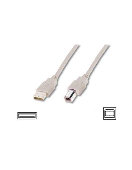 Cavo Usb 2.0 Connettori A-B - Lunghezza Mt. 1 Colore Grigio Chiaro