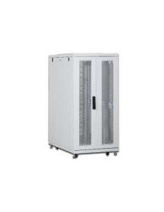 Armadio Rack 19" 26 Unita' Linea Server (A)1342 X (L)600 (P)1000Mm. Colore Grigio Chiaro Con Porta Traforata E Ruote 2
