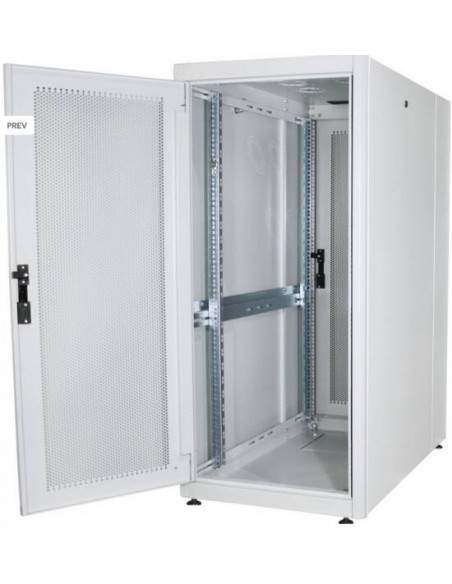 Armadio Rack 19" 26 Unita' Linea Server (A)1342 X (L)600 (P)1000Mm. Colore Grigio Chiaro Con Porta Traforata E Ruote