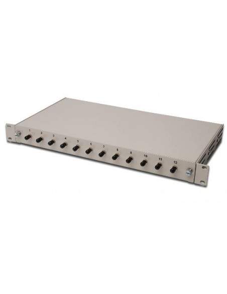 Pannello Estraibile 19" Per Fibra Ottica Con 12 Connettori St Om2 Pannello Estraibile 19" Per Fibra Ottica Con 12 Connettori St Om2