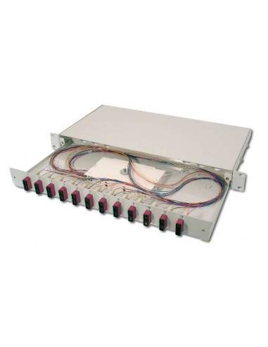 Pannello Estraibile 19" Per Fibra Ottica Con 12 Connettori Sc Duplex Om4