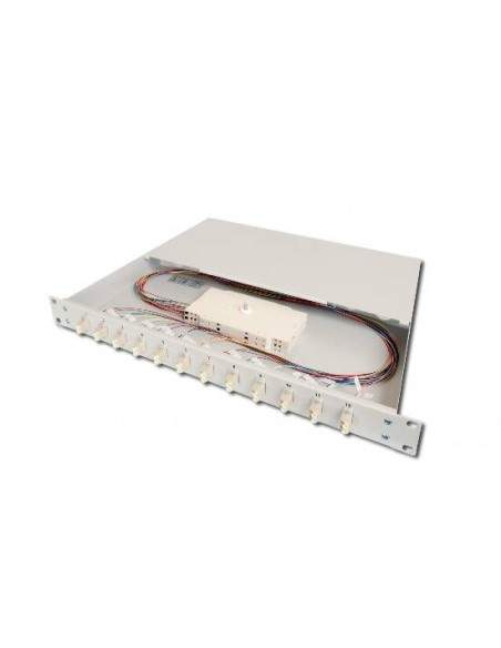 Pannello Estraibile 19" Per Fibra Ottica Con 12 Connettori Lc Om3 Multimode Pannello Estraibile 19" Per Fibra Ottica Con 12 Connettori Lc Om3 Multimode