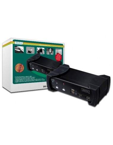 Data Switch Per 2 Pc Usb/Dvi Con 1 Utente Con Monitor Dvi, Mouse E Tastiera Usb, Condivisione Audio, Hub 2 Porte Usb 2.0 E 2 Set