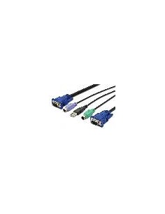 Cavo Triplo Per Console Con Switch Kvm Per Server Usb/Ps2 - Mt. 1,80 2