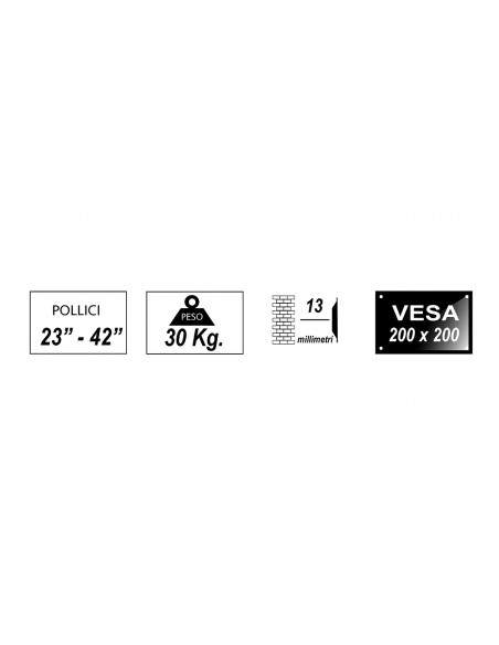 Staffa A Muro Fissa Ultrasottile Per Tv 23-42" Fino A Vesa 200X200