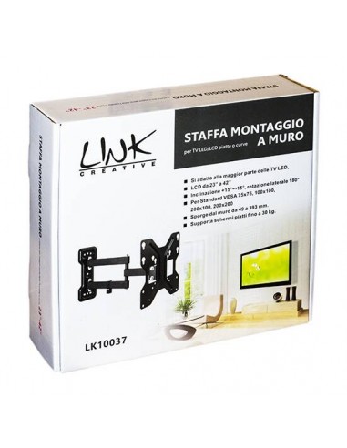 Staffa A Muro Orientabile A 3 Nodi Per Tv 23-42"" Fino A Vesa 200X200