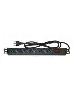 Multipresa Da Rack 19" 8 Prese Universali Con Interruttore Spina Italiana 16A