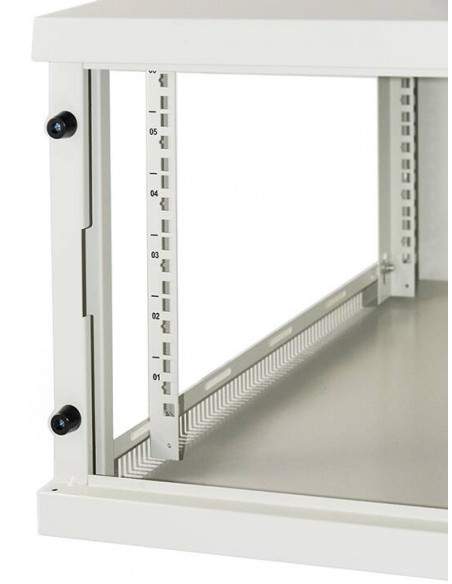 Armadio Rack 19" 6 Unita' Da Muro (A)350X (L)540 X Profondita' 600 Mm. Colore Grigio Chiaro