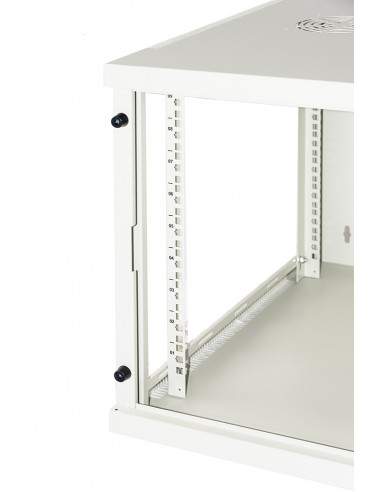 Armadio Rack 19" 9 Unita' Da Muro (A)490X (L)540 X Profondita' 600 Mm. Colore Grigio Chiaro