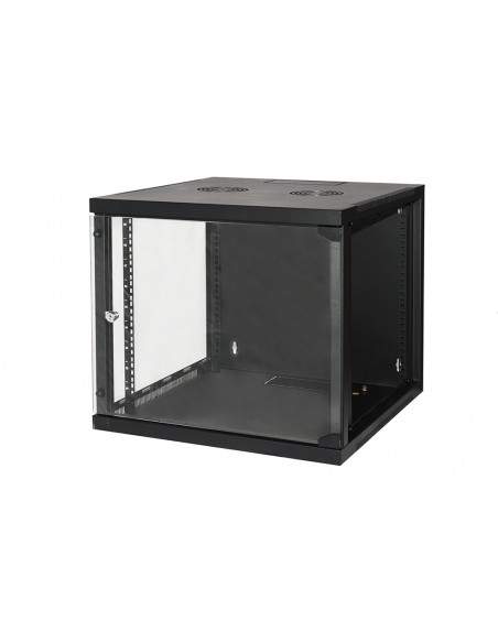 Armadio Rack 19" 9 Unita' Da Muro (A)490X (L)540 X Profondita' 600 Mm. Colore Nero