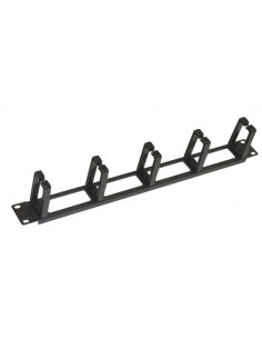 Listello Guidacavi Forato Per Armadi 19" (1 Unita') Nero Con 5 Ganci 2