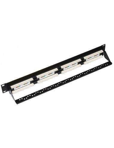 Pannello Patch 19" Non Schermato Utp 24 Porte 8 Poli Rj45 Per Reti Categoria 5E Nero