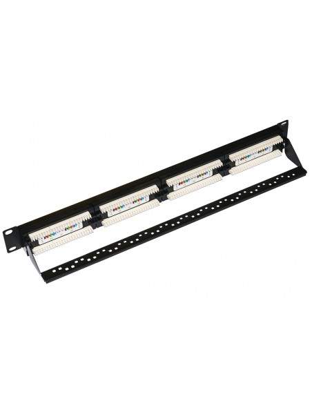 Pannello Patch 19" Non Schermato Utp 24 Porte 8 Poli Rj45 Per Reti Categoria 5E Nero